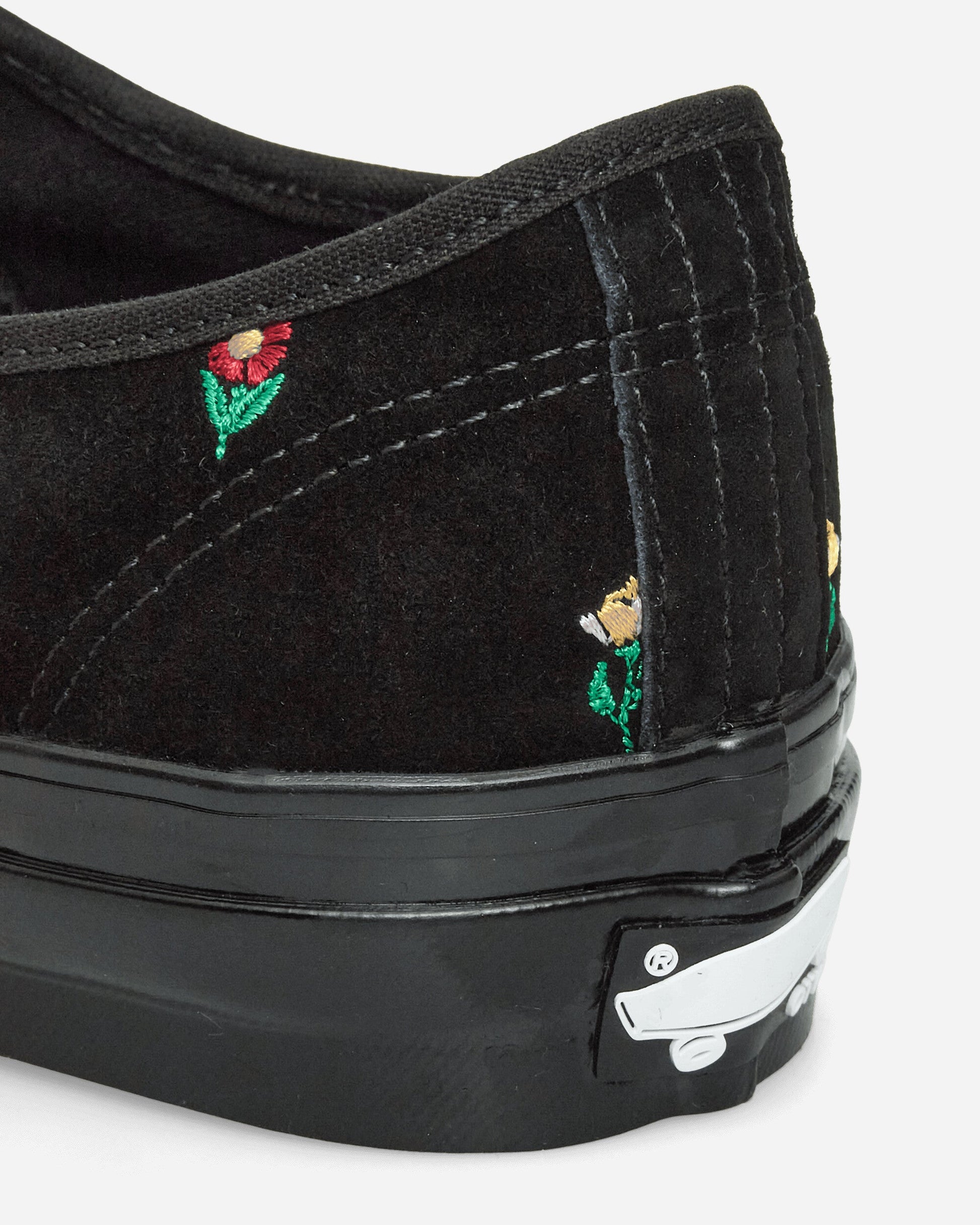 Authentic 44 Embroidery Sneakers Flower Print Black