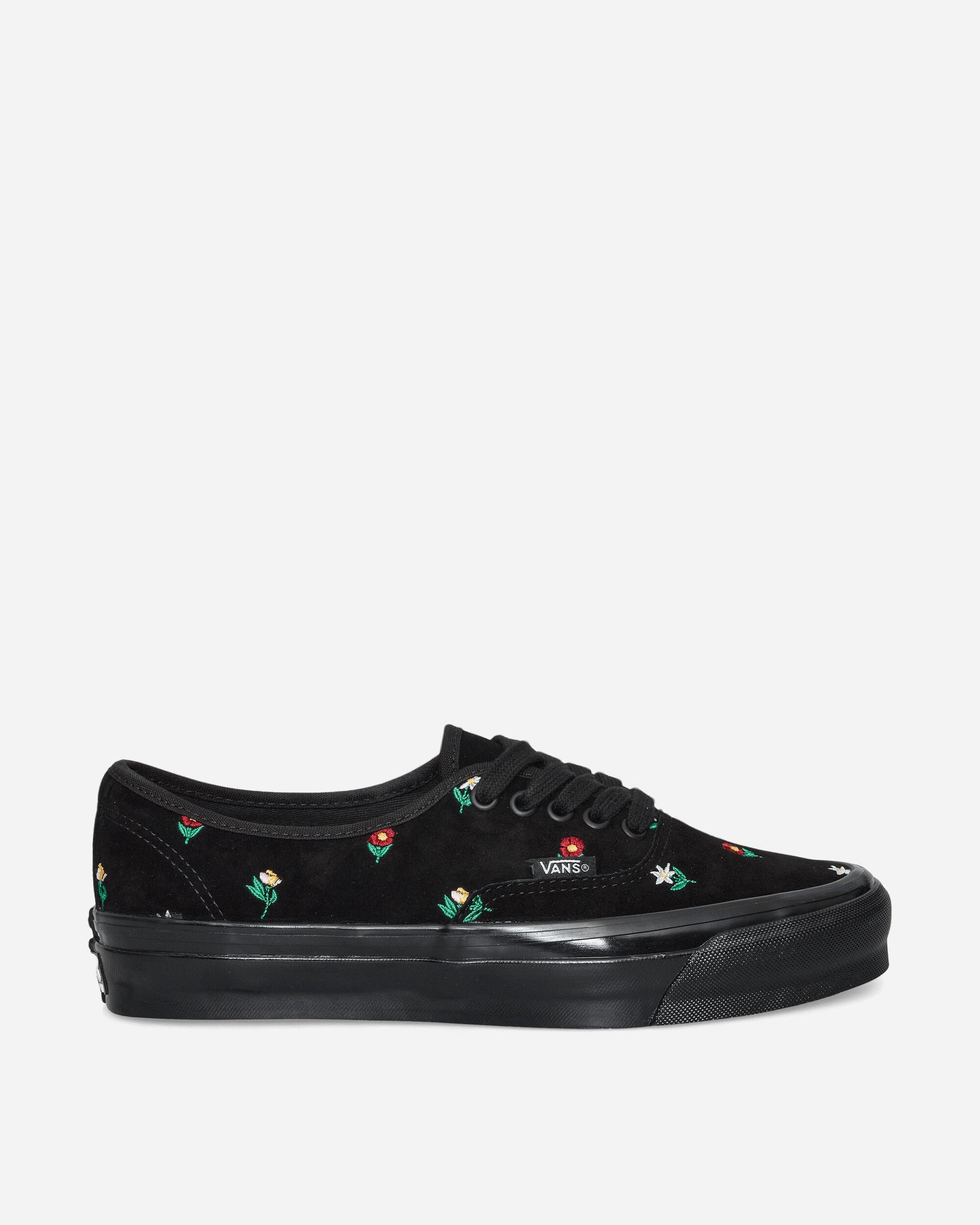 Authentic 44 Embroidery Sneakers Flower Print Black