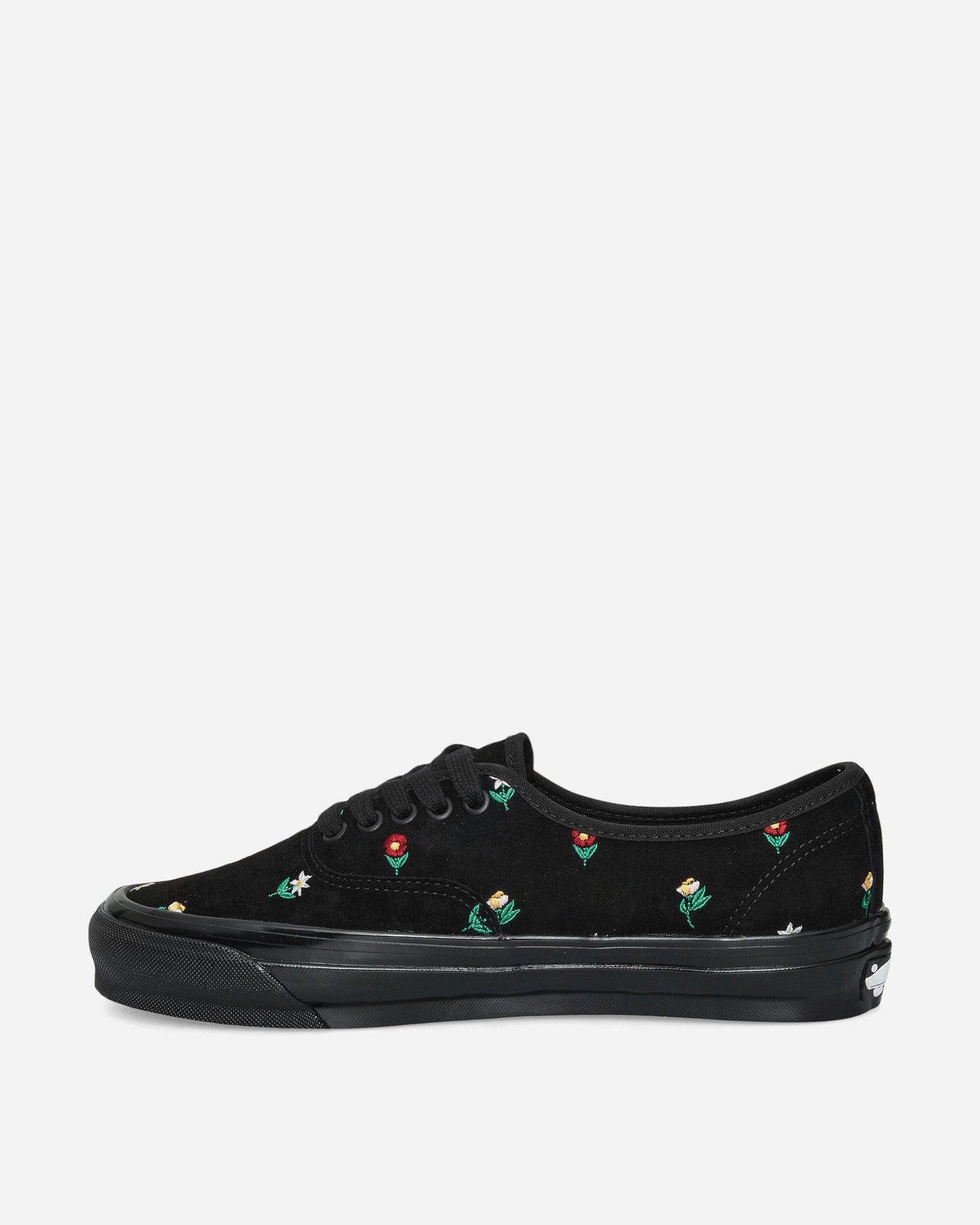 Authentic 44 Embroidery Sneakers Flower Print Black