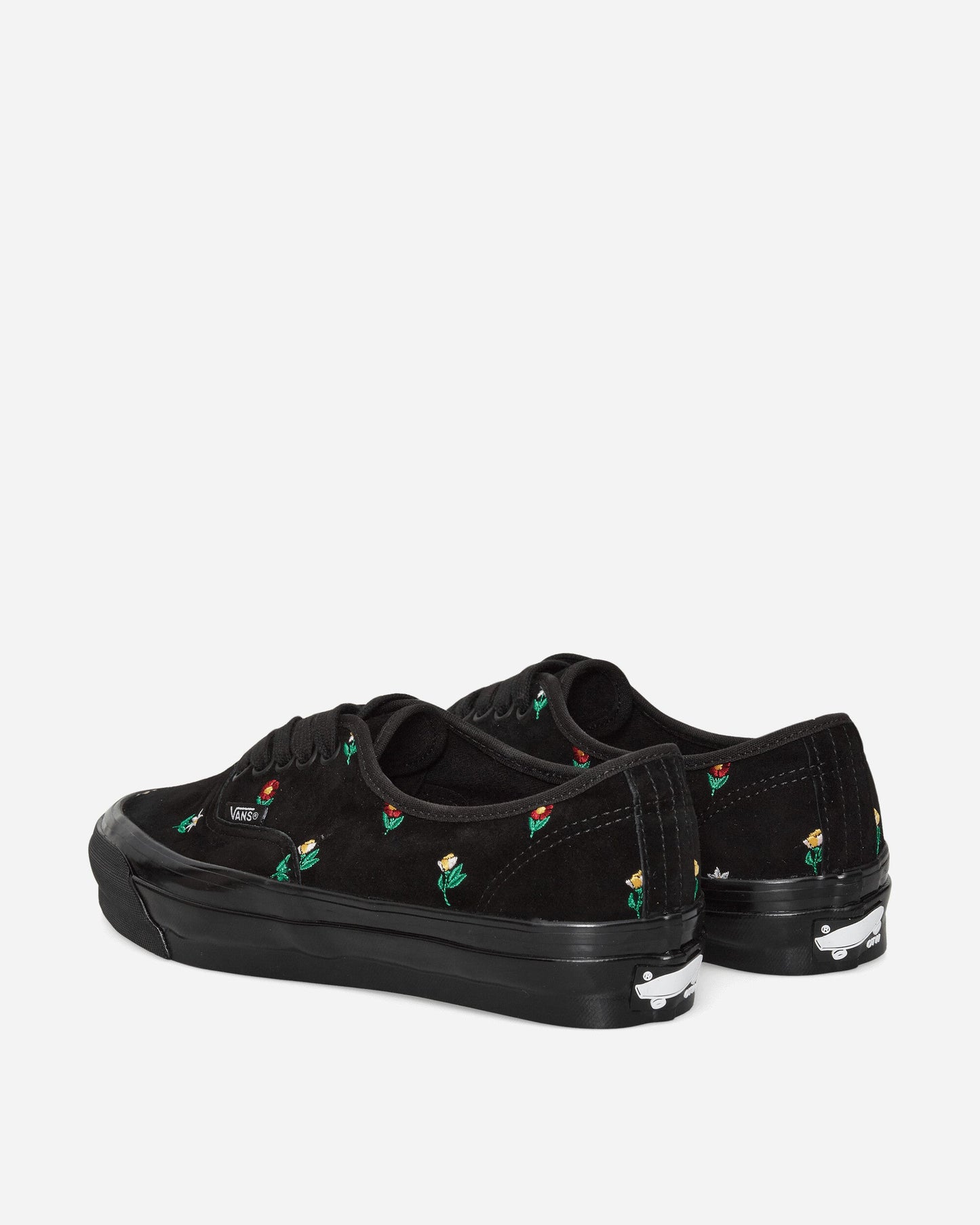 Authentic 44 Embroidery Sneakers Flower Print Black