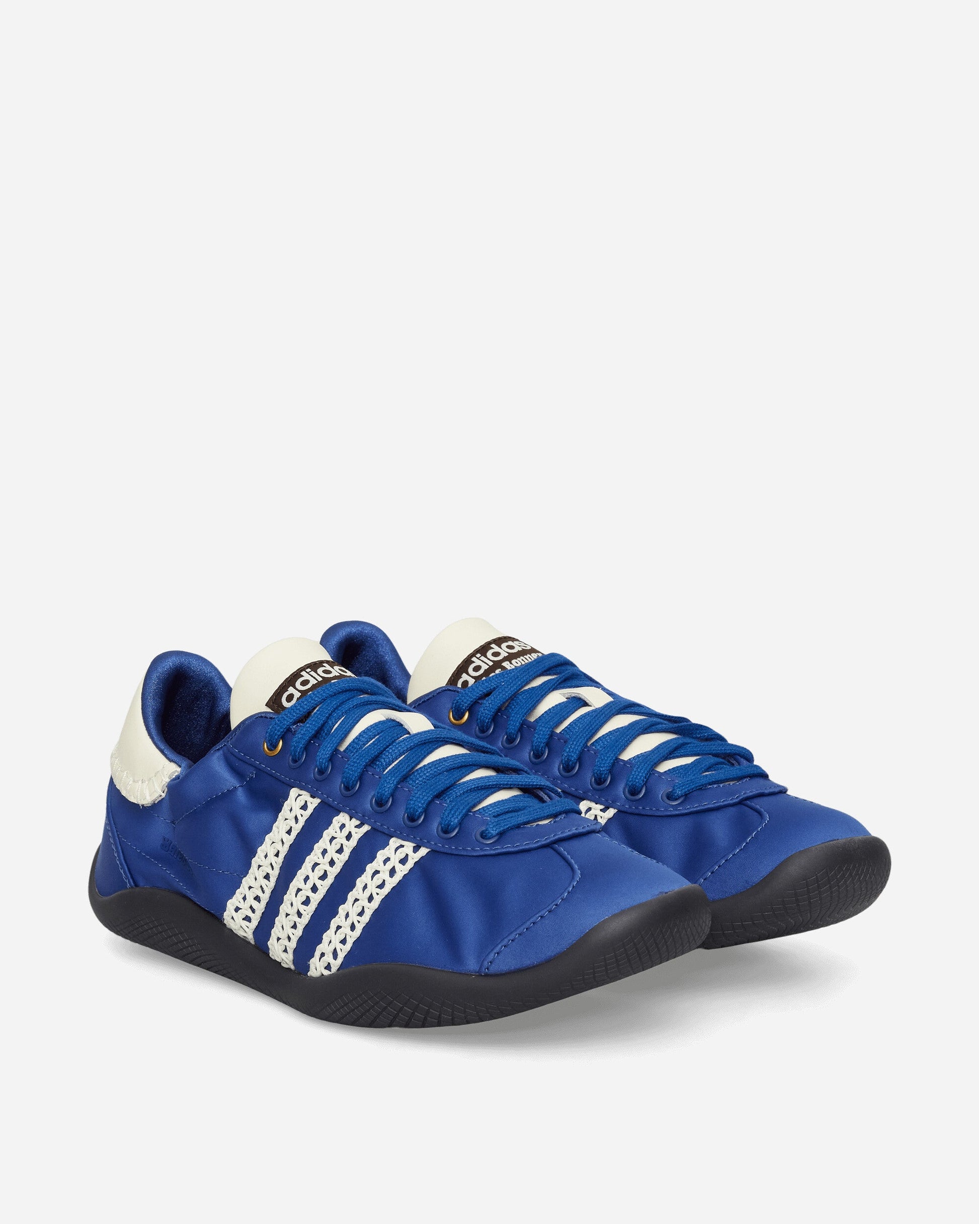 Wales Bonner Karintha Lo Satin Sneakers Blue / Cream White