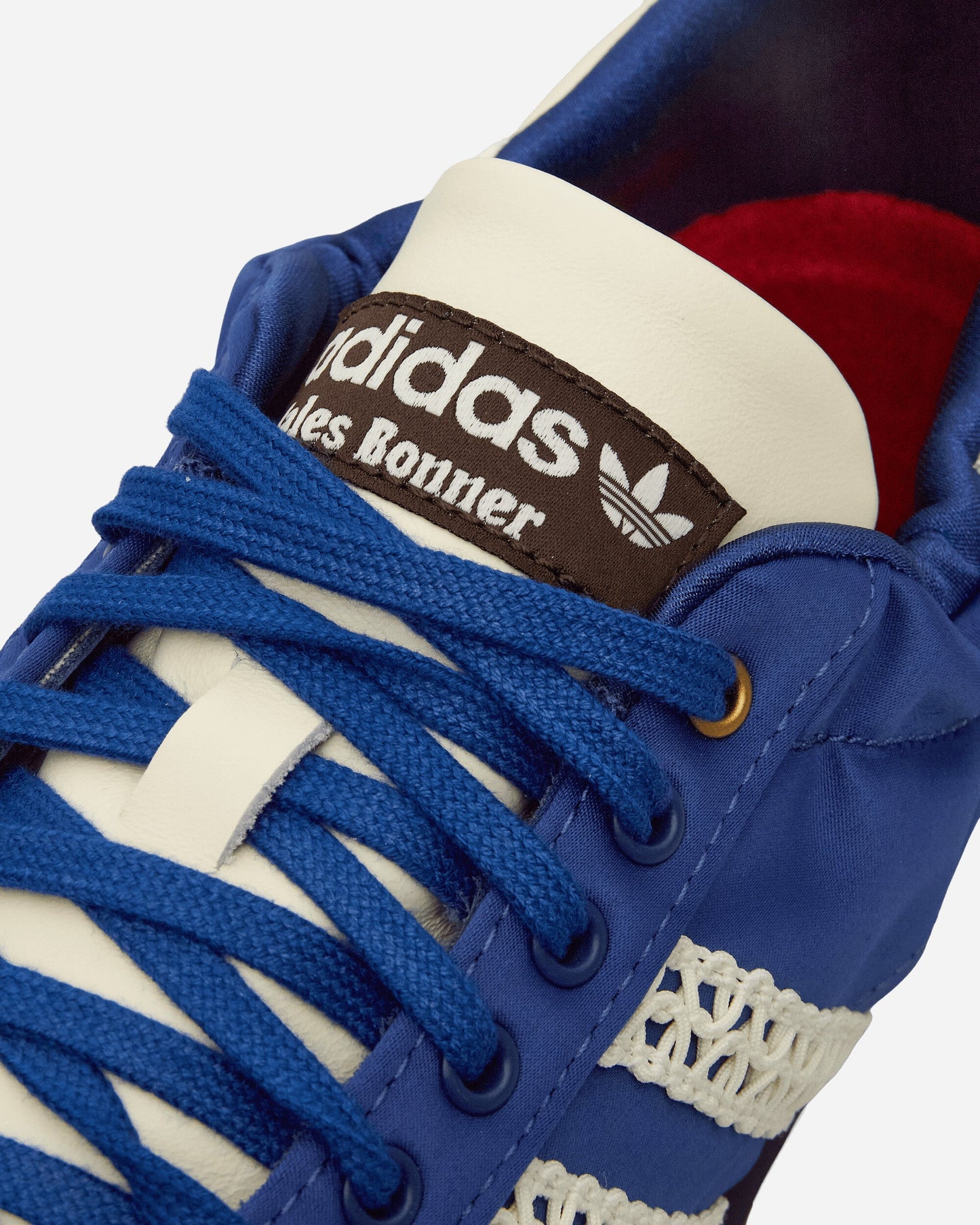 Wales Bonner Karintha Lo Satin Sneakers Blue / Cream White