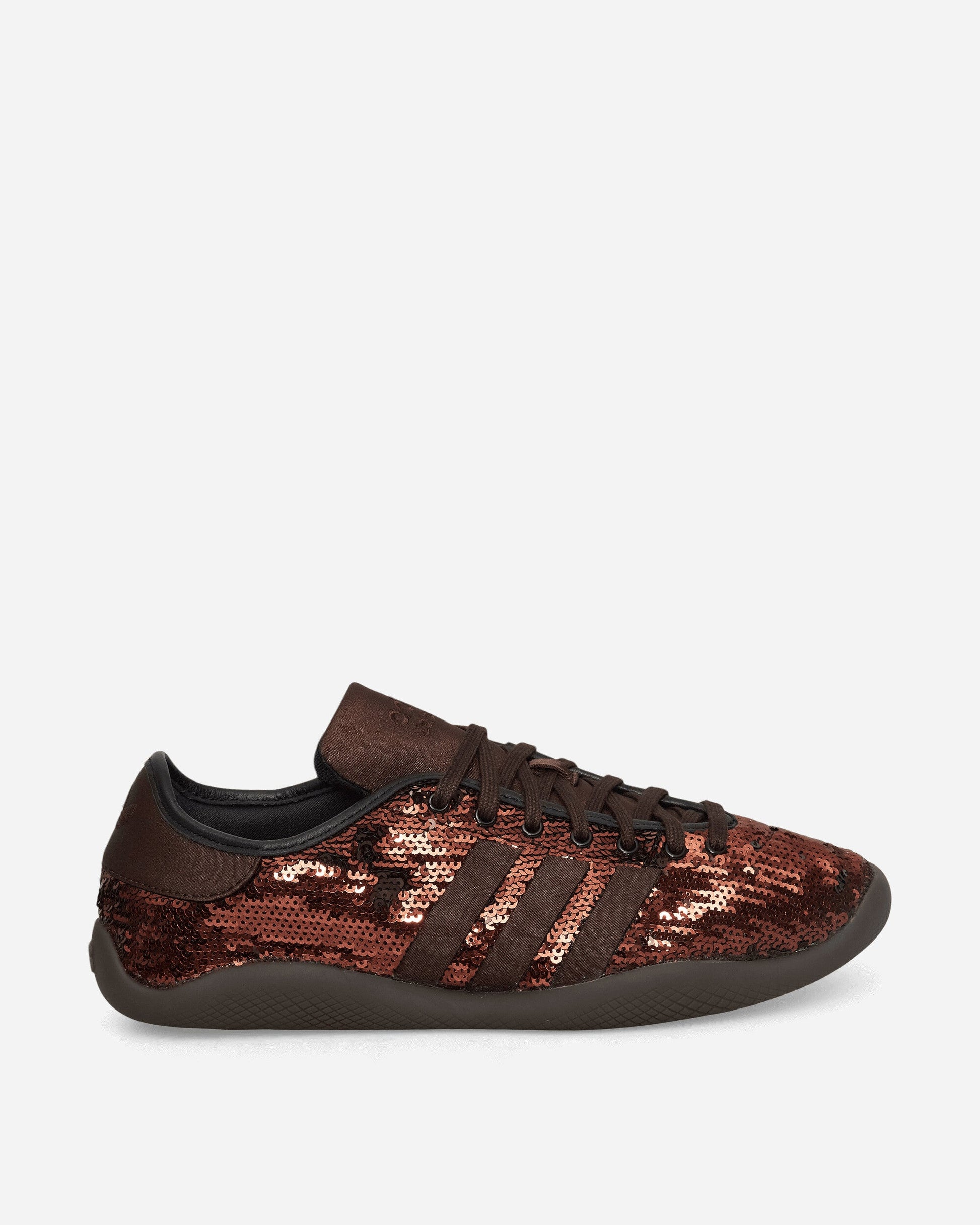 Wales Bonner Karintha Lo Sequin Sneakers Dark Brown / Core Black