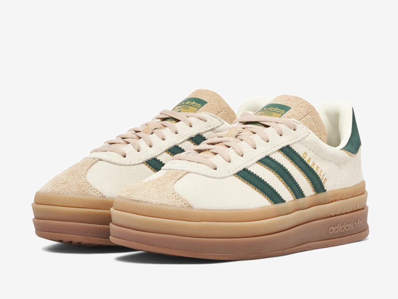 Adidas Gazelle Bold Beige Collegiate Green (W)