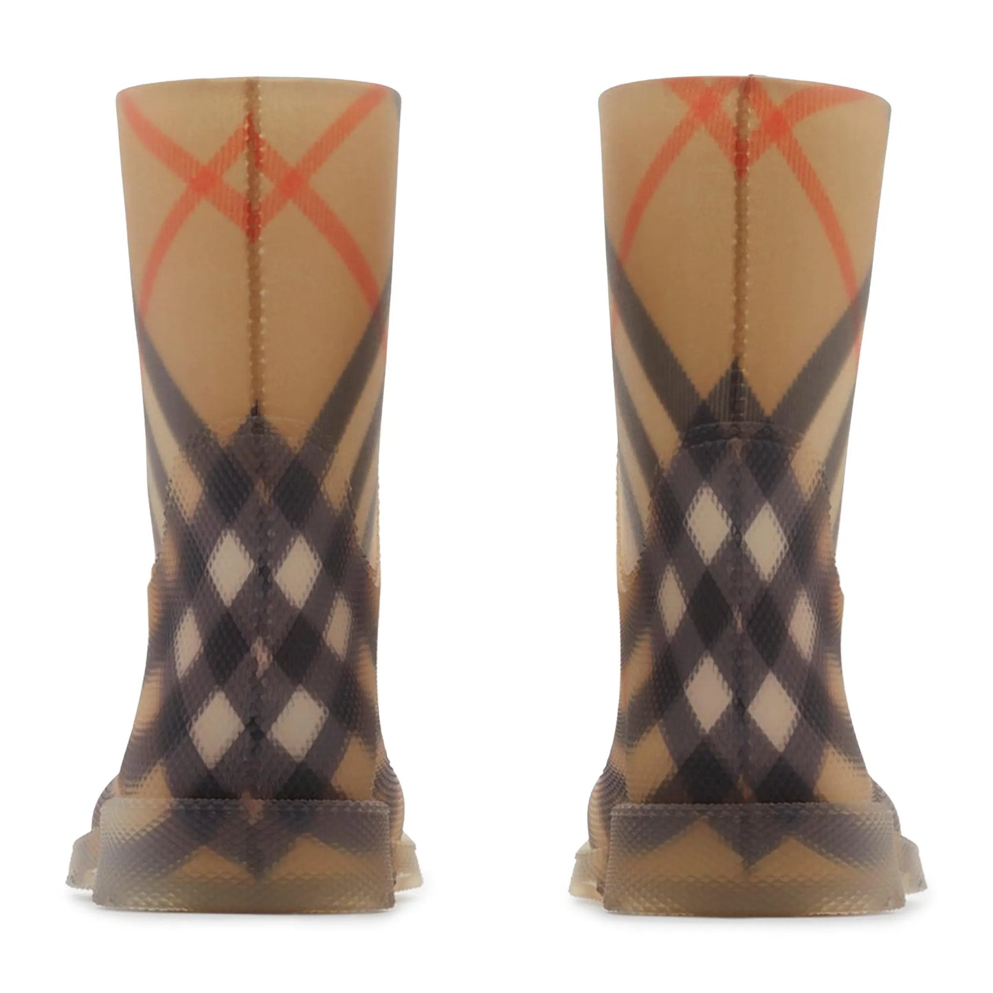 Burberry Kids Check Rubber Marsh Beige High Boots