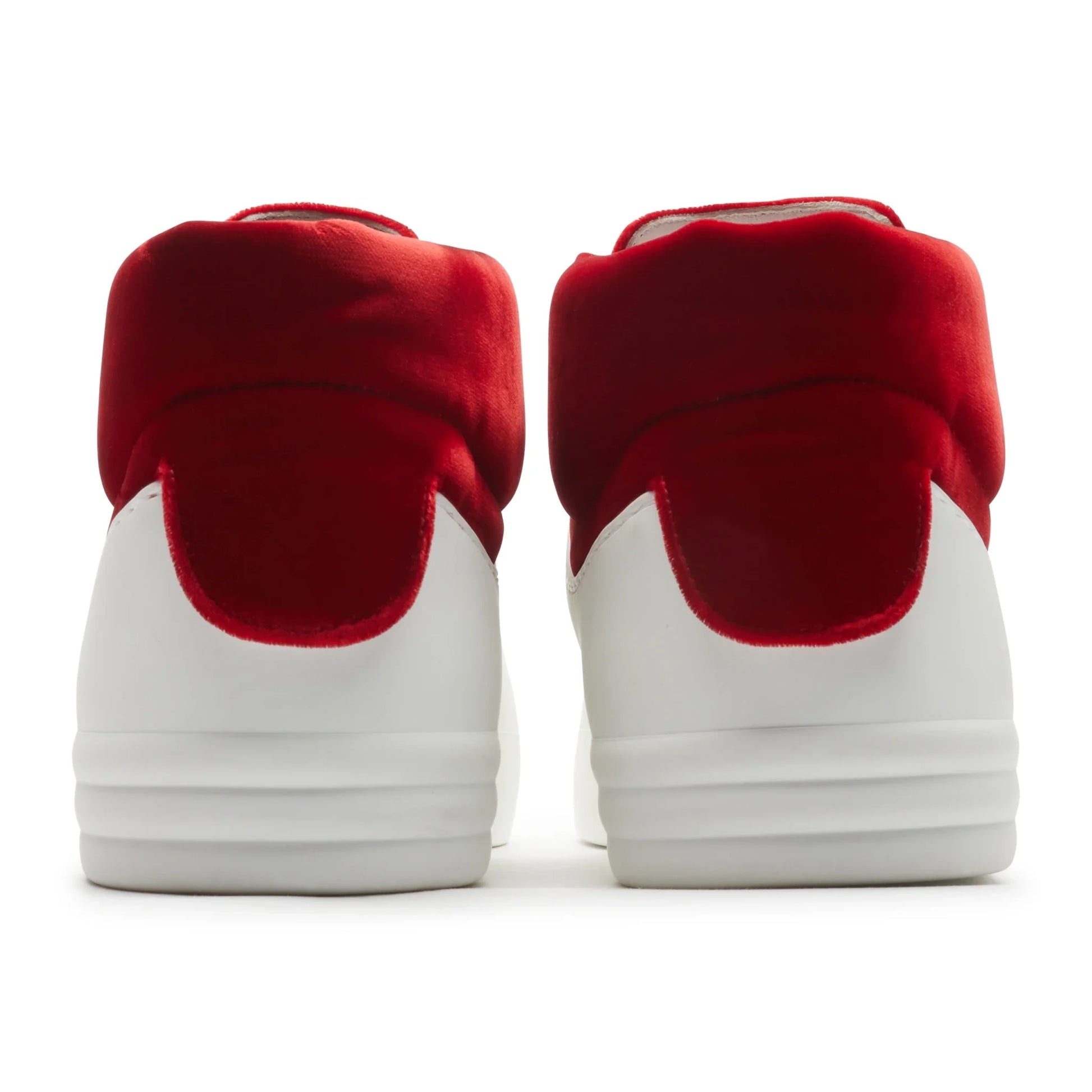 Chanel CC High White Red Velvet Sneaker