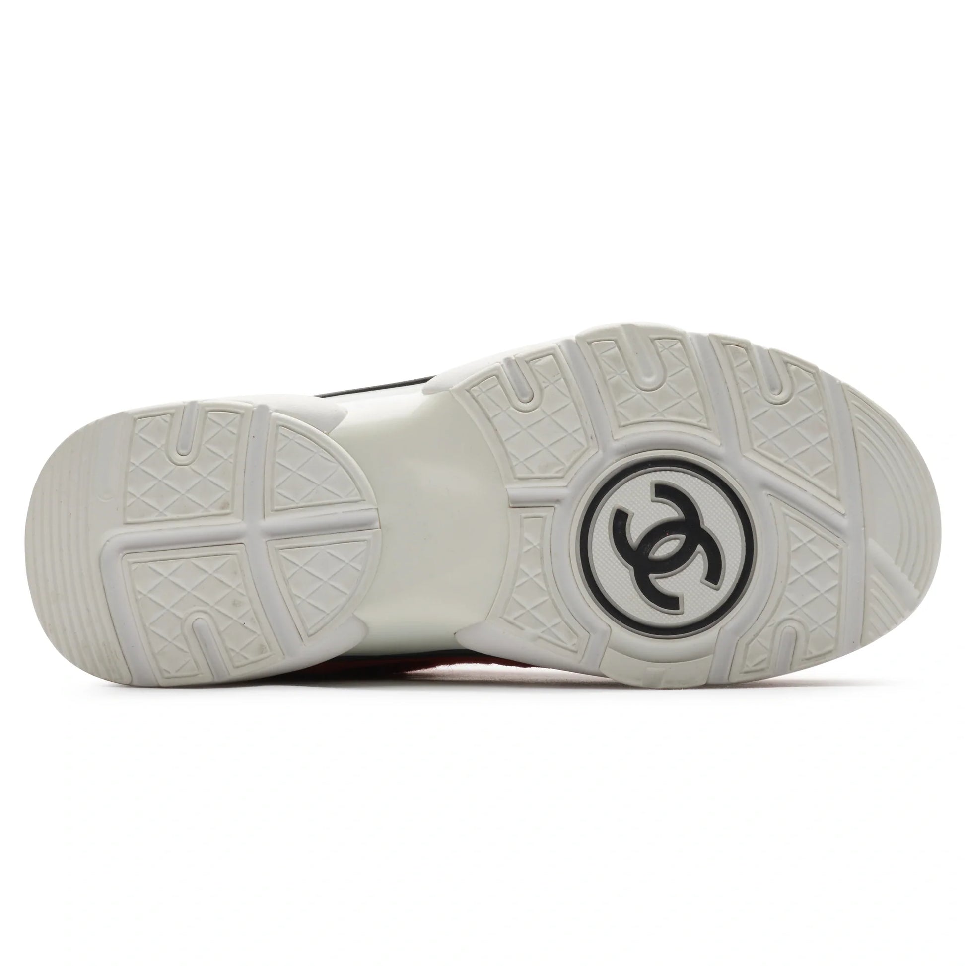 Chanel CC Logo Suede Red Tweed Sneaker
