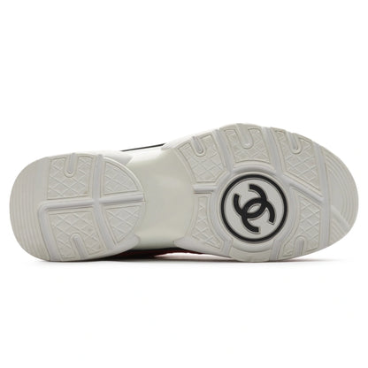 Chanel CC Logo Suede Red Tweed Sneaker