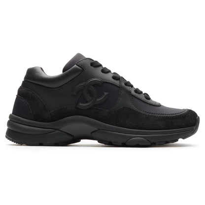 Chanel CC Logo Suede Triple Black Sneaker