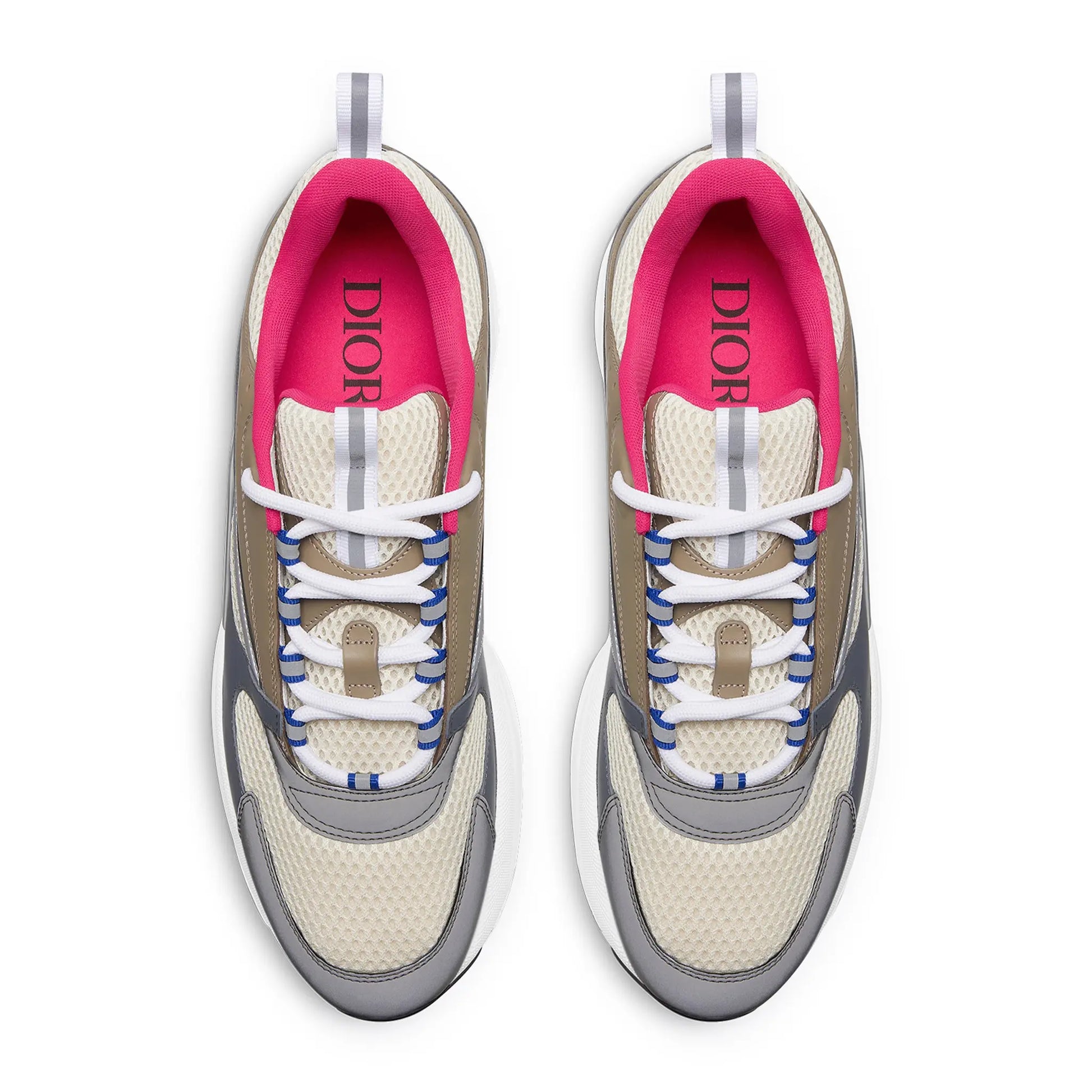 Dior B22 Beige Deep Grey Brown Calfskin Trainer