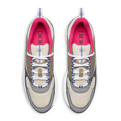 Dior B22 Beige Deep Grey Brown Calfskin Trainer