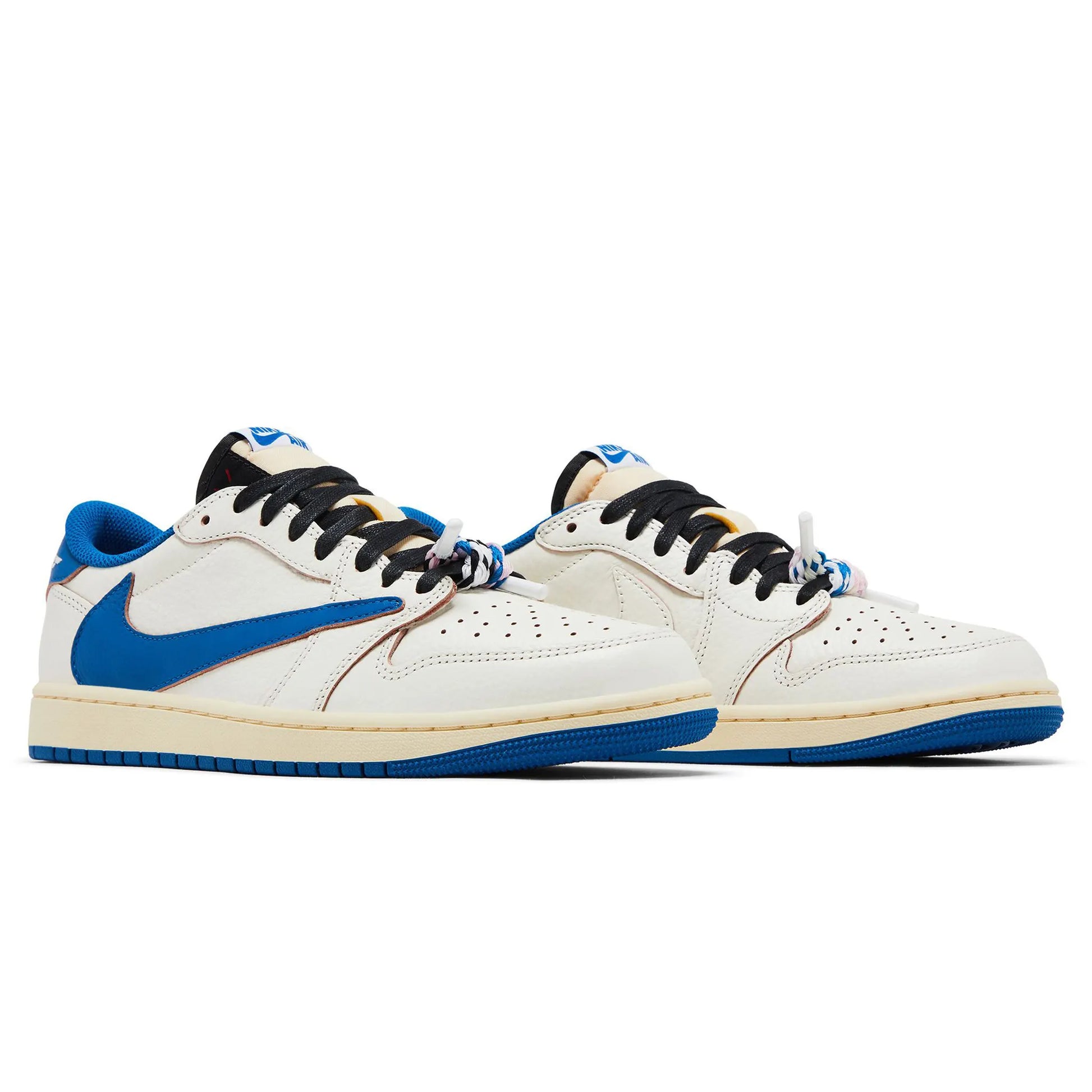 Fragment Design x Travis Scott x Air Jordan 1 Retro Low OG SP Sail Military Blue
