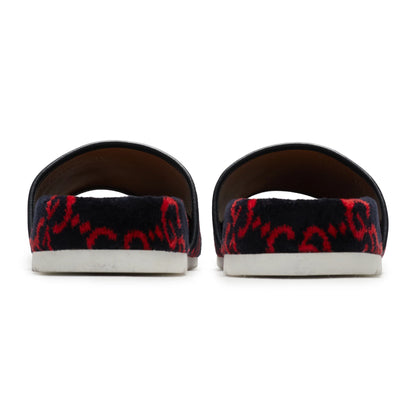 Gucci GG Red Velvet Flat Slides