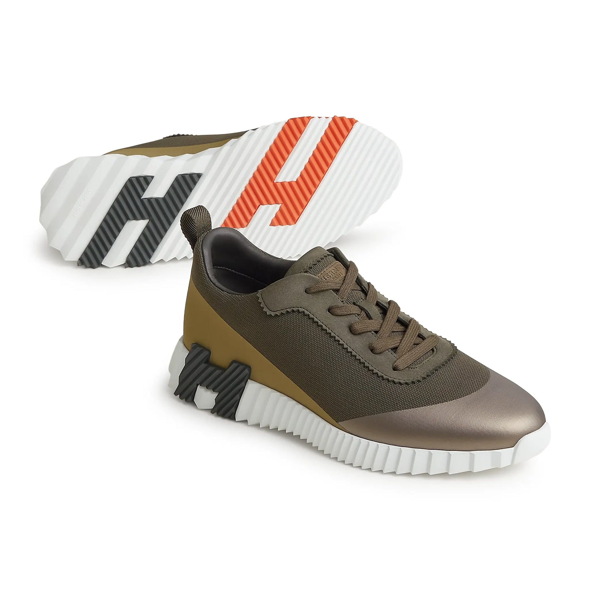 Hermès Paris Bouncing Calf Sneaker Multicolour Forest Green
