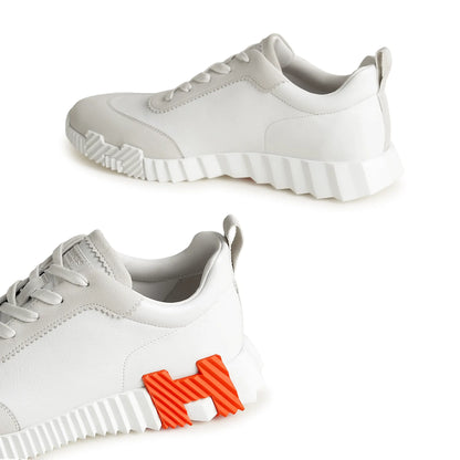 Hermès Paris Bouncing Calf Sneaker White Orange