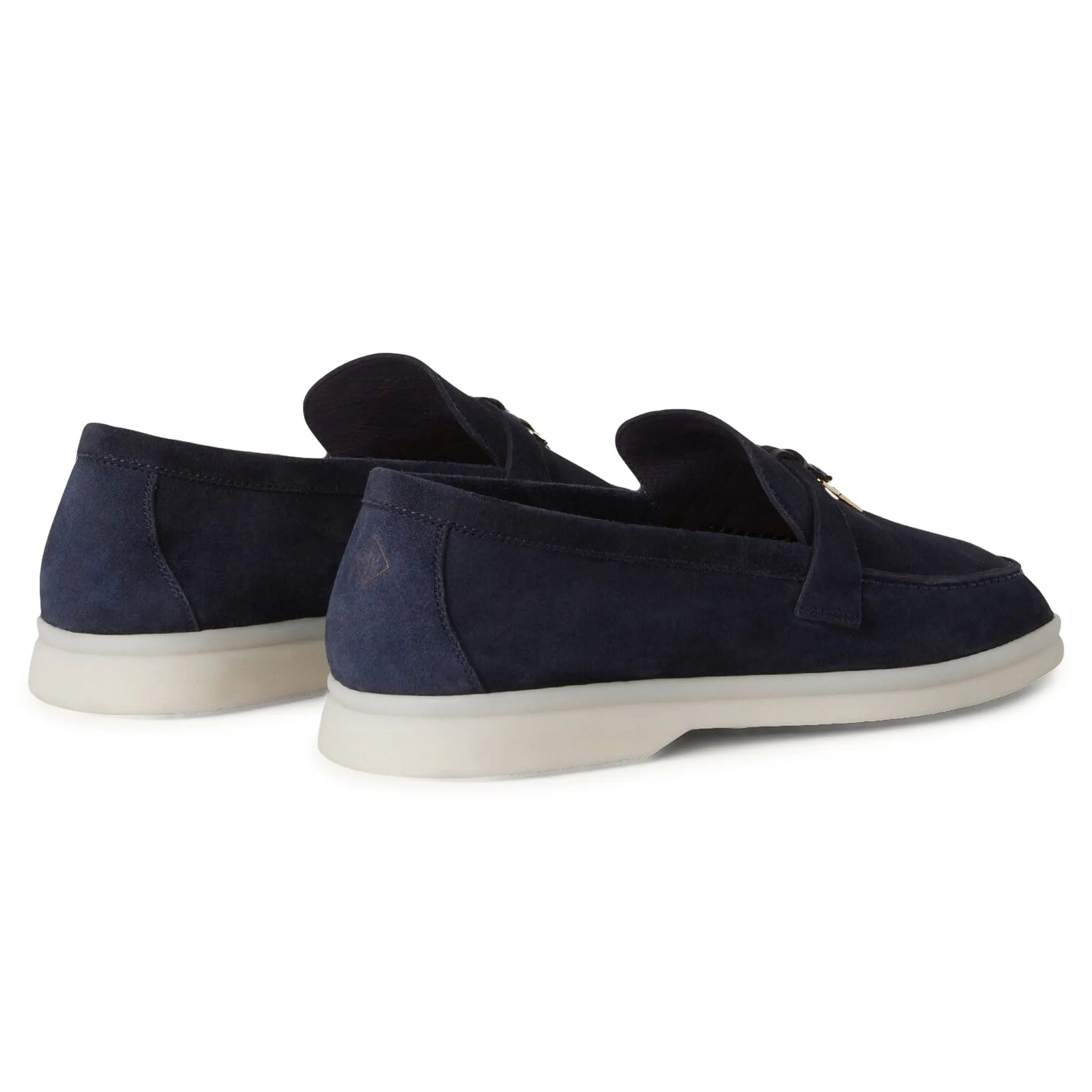 Loro Piana Summer Charms Suede Argo Blue Melange Loafers