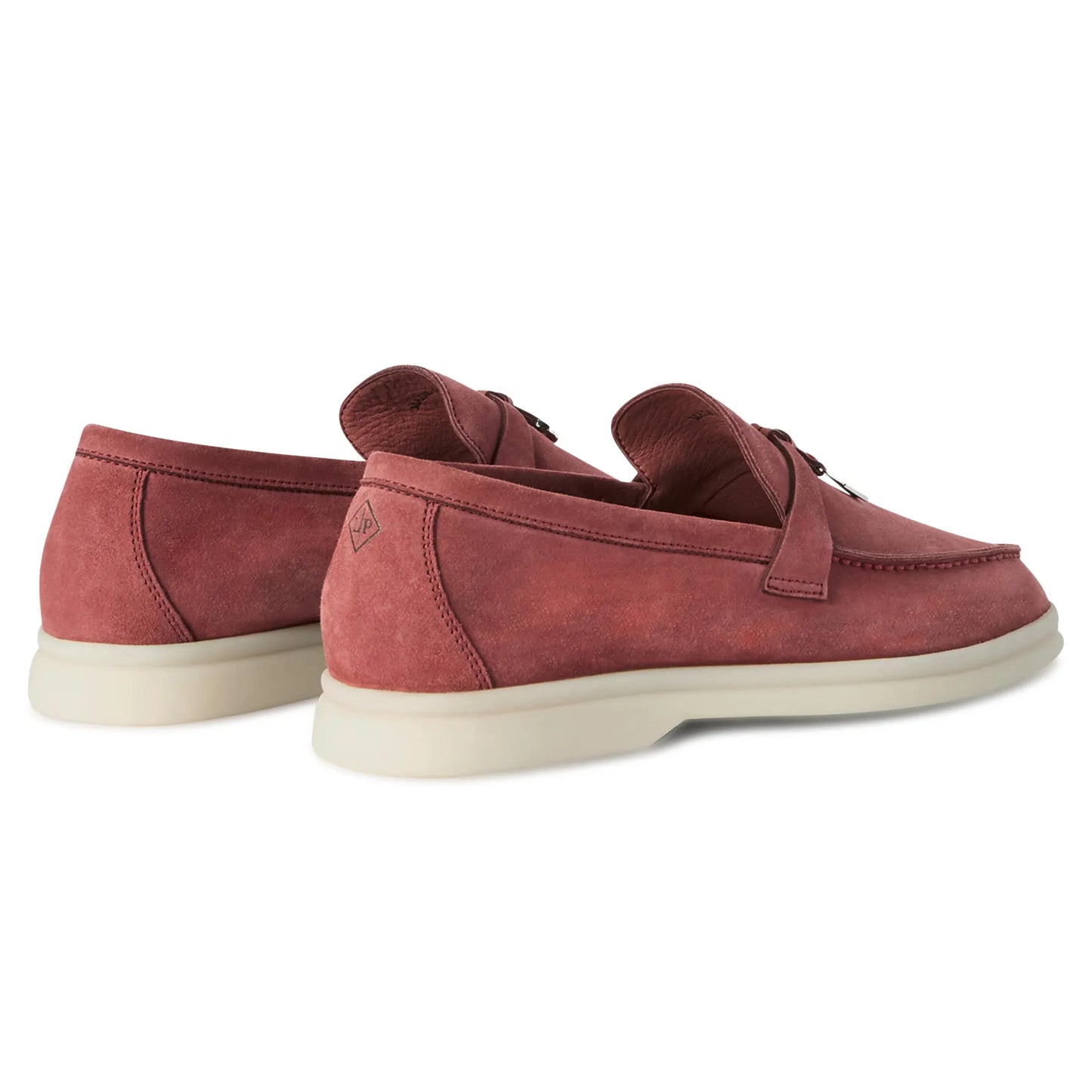 Loro Piana Summer Charms Suede Red Orchid Loafers