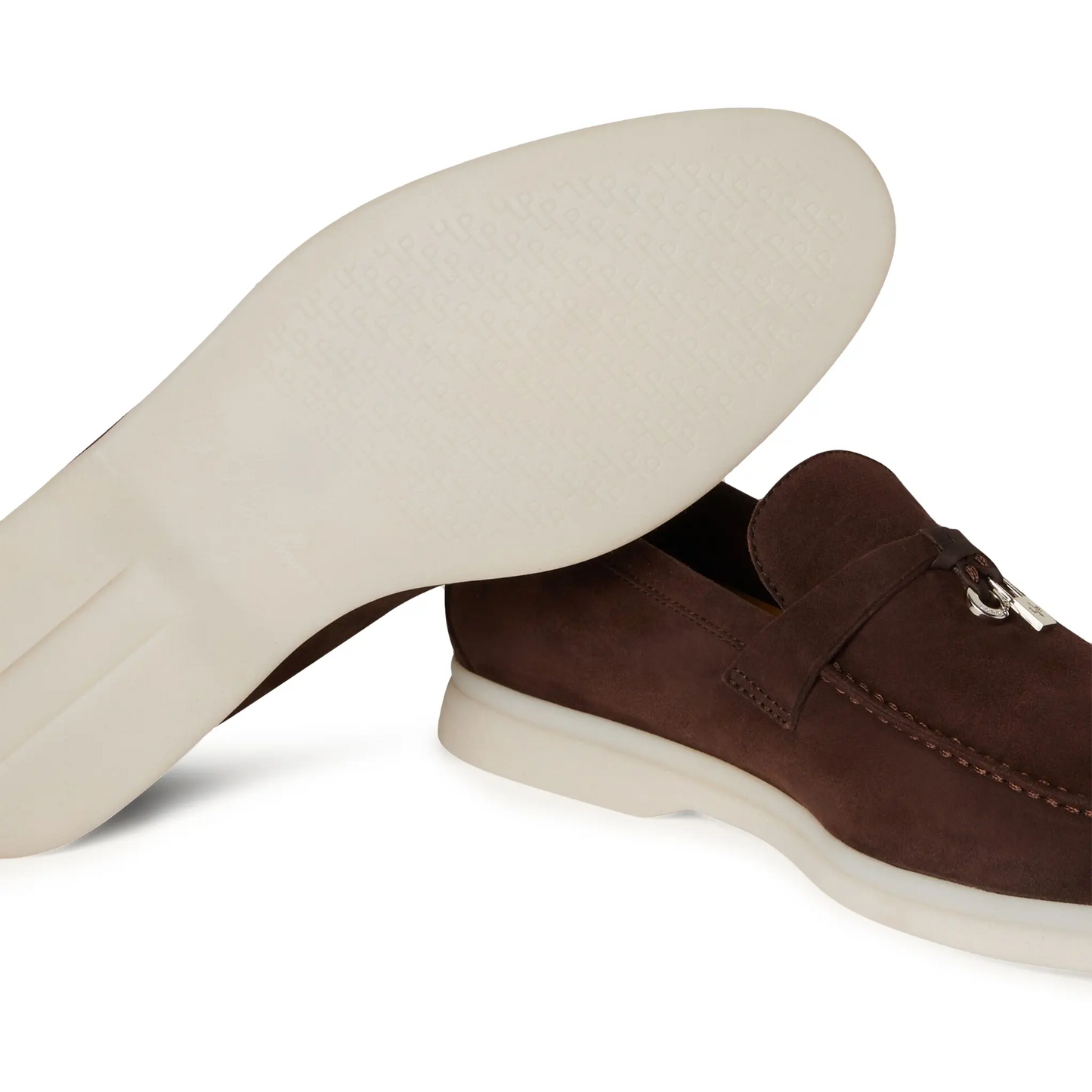 Loro Piana Summer Charms Walk Suede Chocolate Loafers