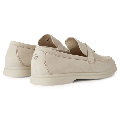 Loro Piana Summer Charms Walk Suede Goatskin Powder Pearl Loafers