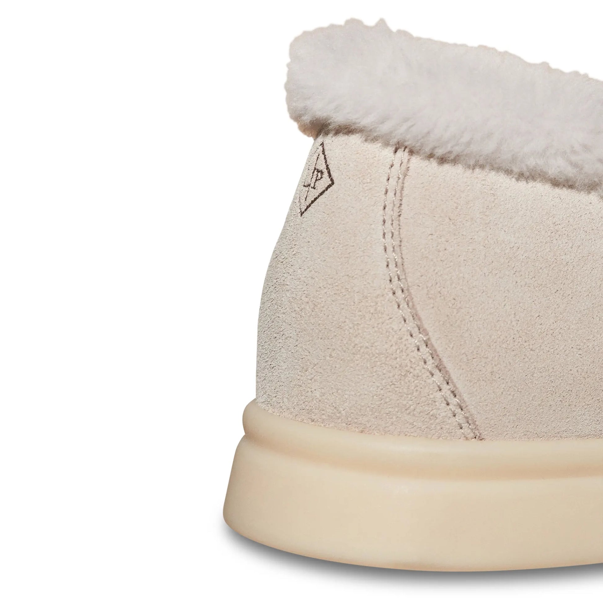 Loro Piana Summer Charms Walk Suede With Beaver Fur Pearl Powder Loafers