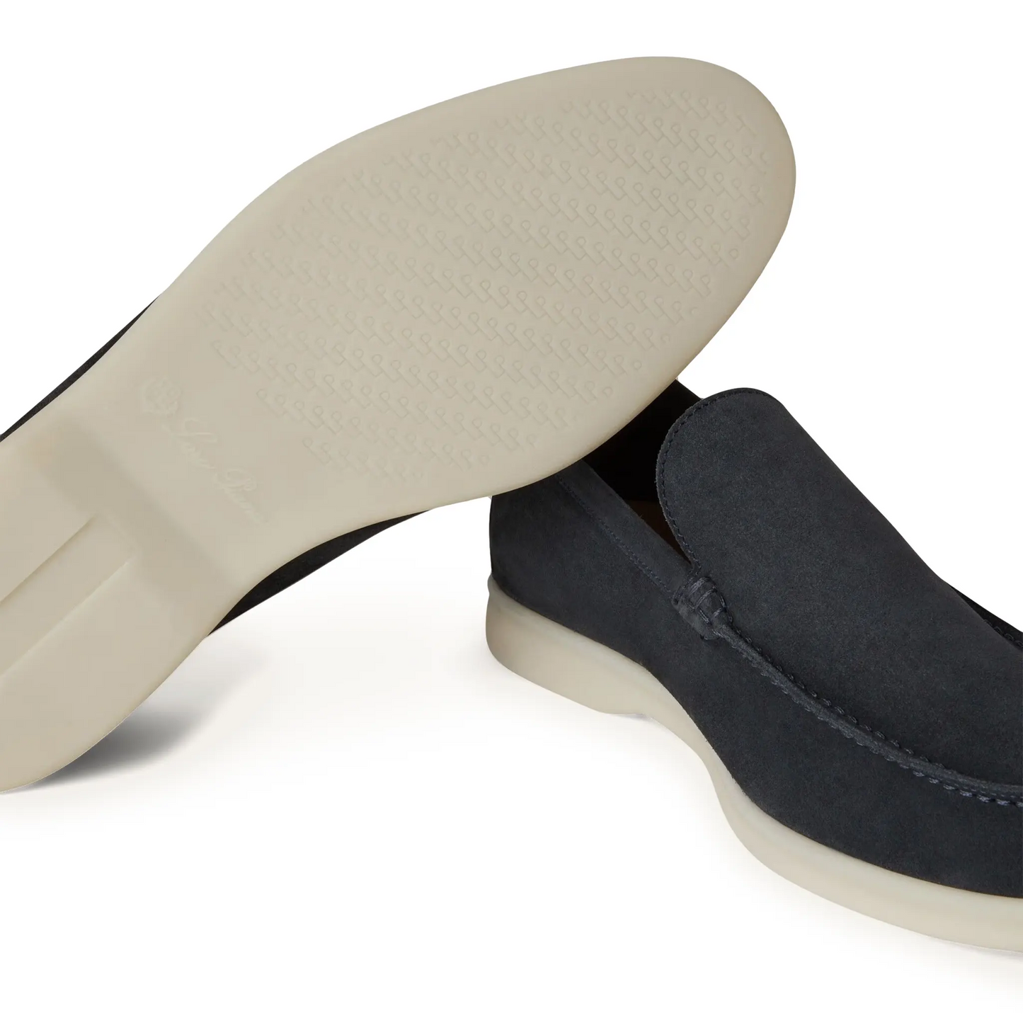 Loro Piana Summer Walk Suede Classic Blue Loafers