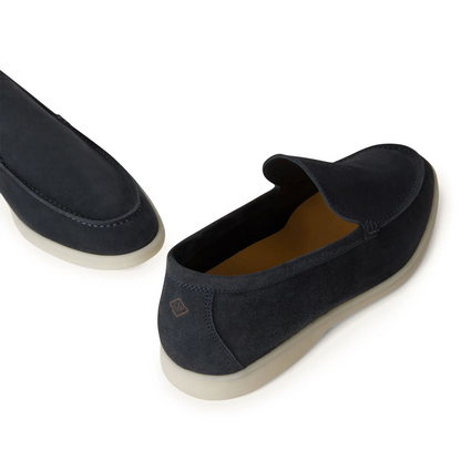 Loro Piana Summer Walk Suede Classic Blue Loafers