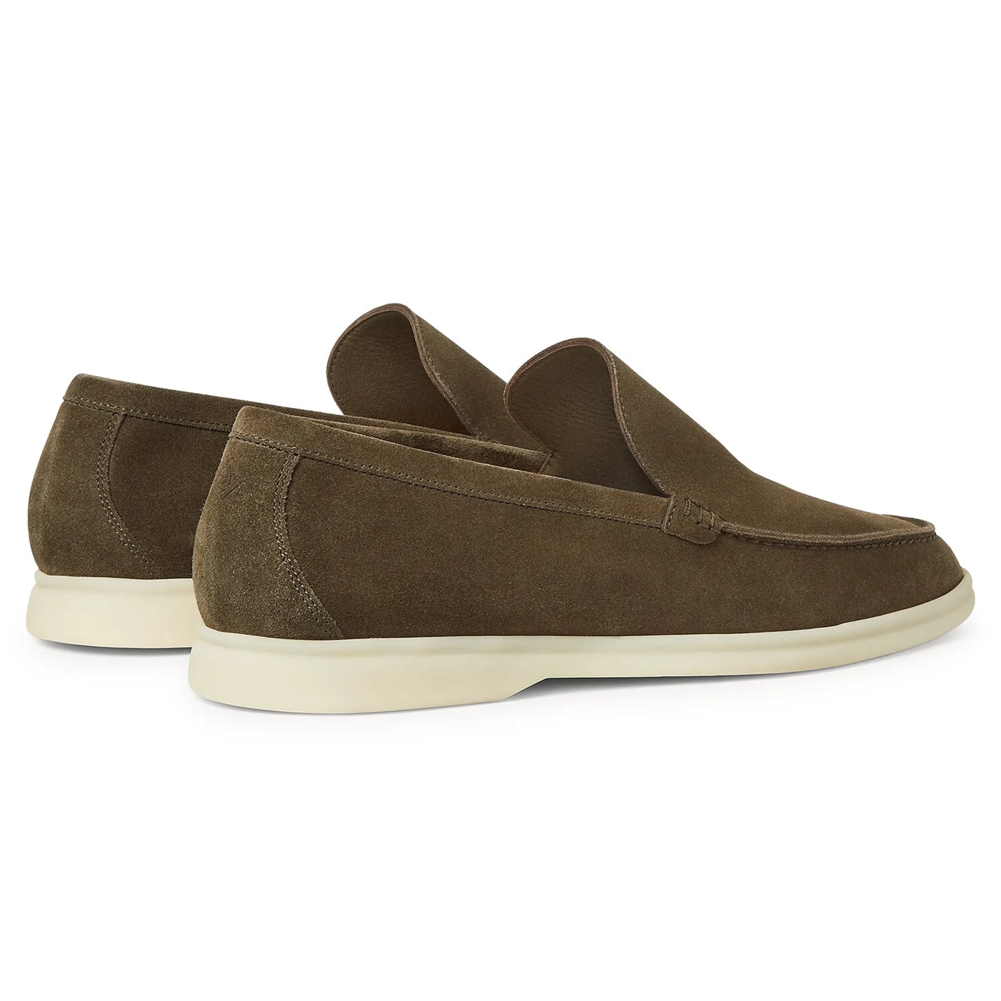 Loro Piana Summer Walk Suede Grey Moss Loafers