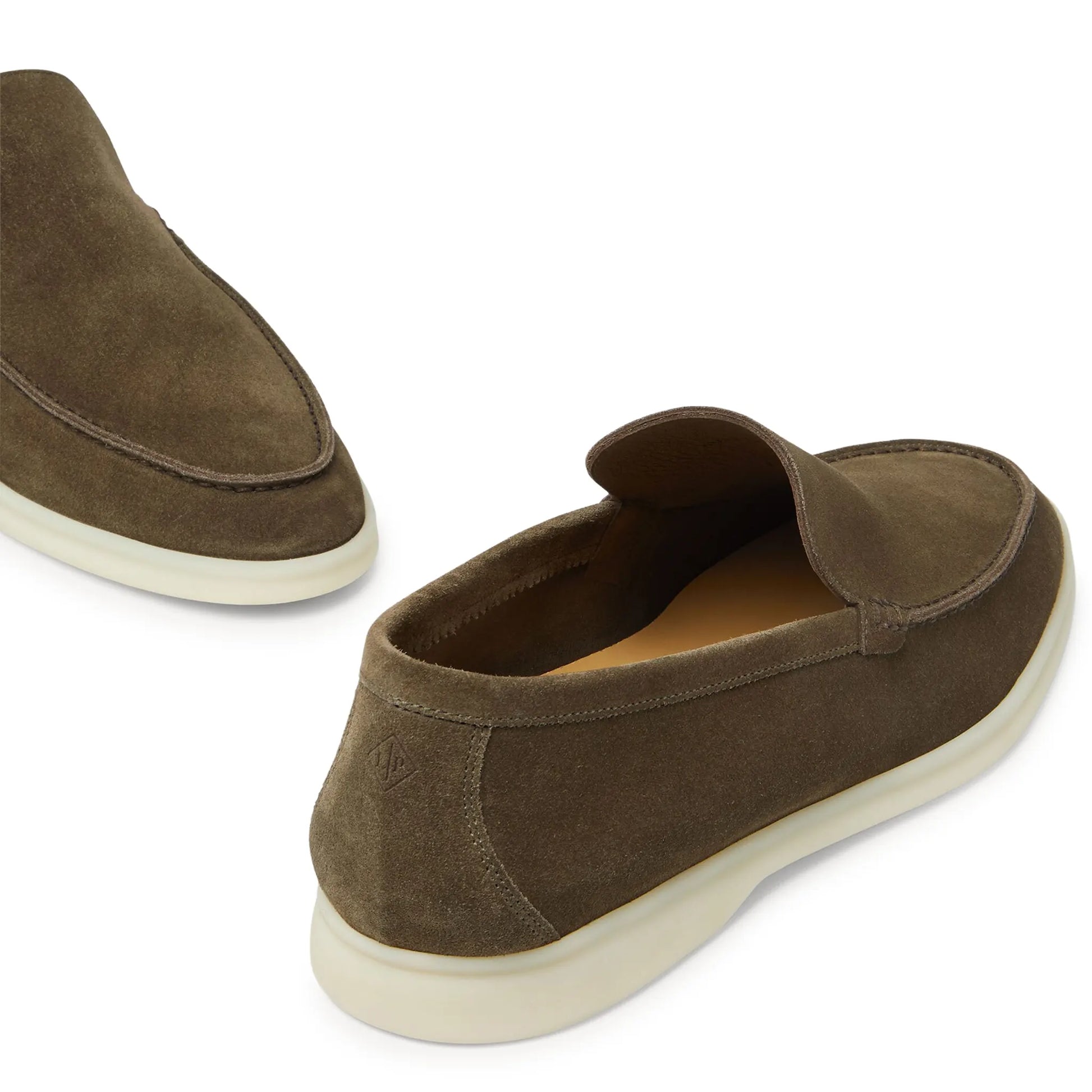 Loro Piana Summer Walk Suede Grey Moss Loafers