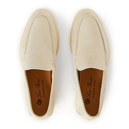 Loro Piana Summer Walk Suede Nougat Loafers
