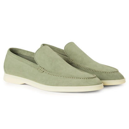 Loro Piana Summer Walk Suede Shamrock Loafers