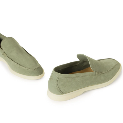 Loro Piana Summer Walk Suede Shamrock Loafers