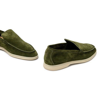 Loro Piana Harrods Exclusive Summer Walk Suede Verde Loafers