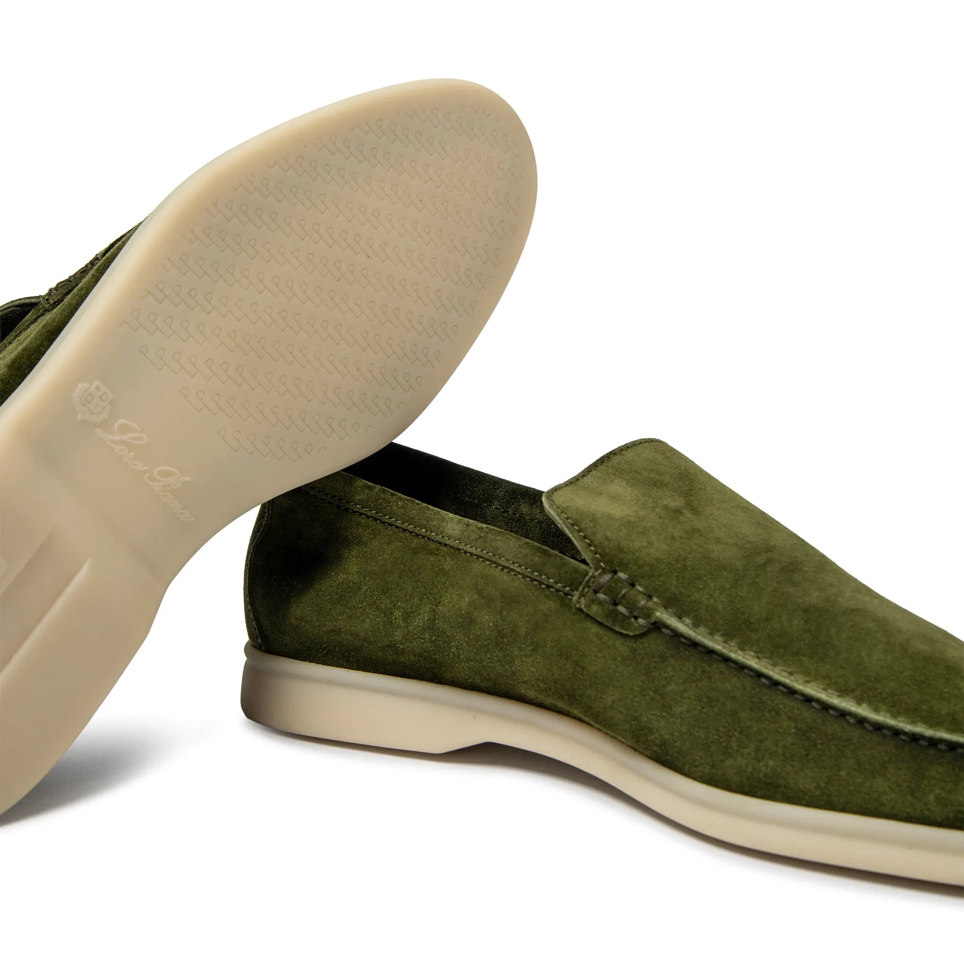 Loro Piana Harrods Exclusive Summer Walk Suede Verde Loafers