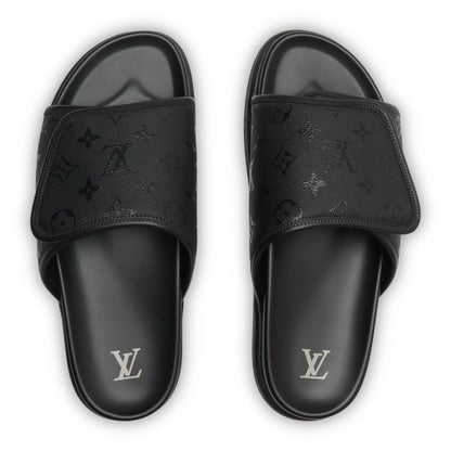 Preloved - Louis Vuitton Miami Mules Black Slides